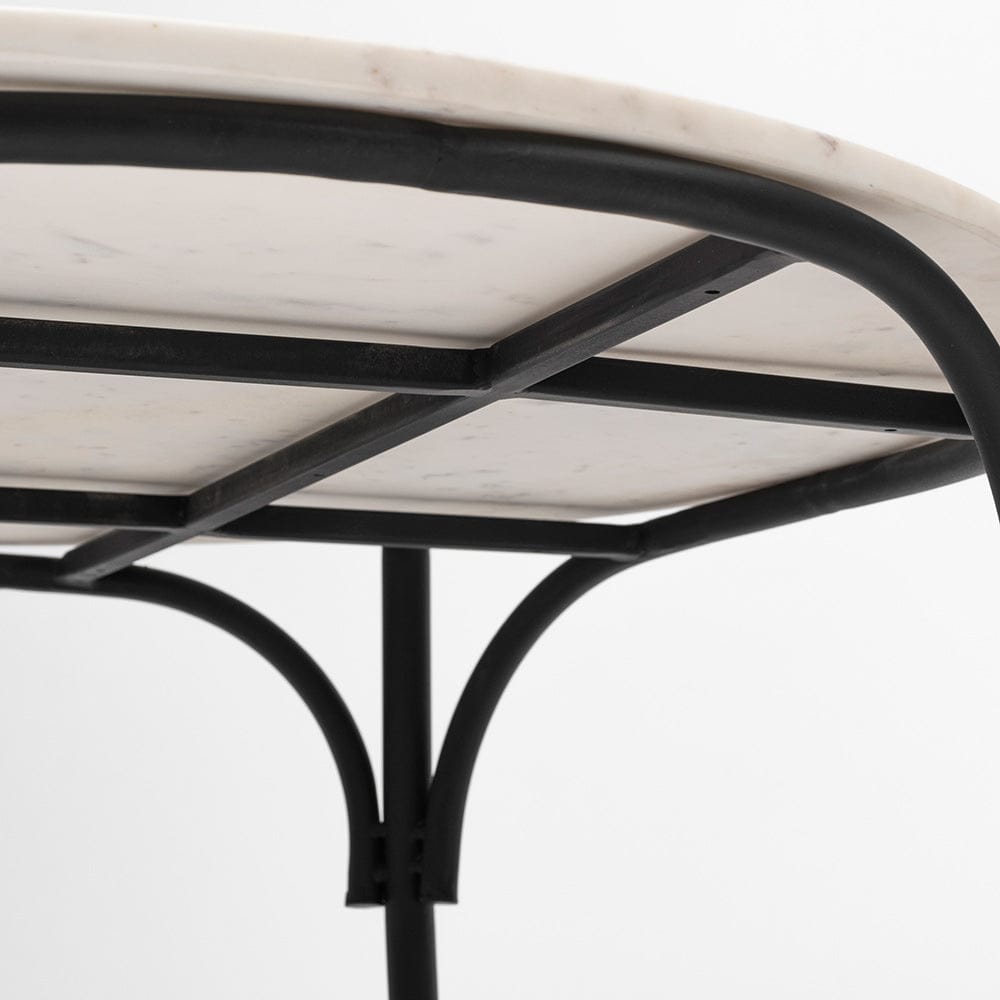 Mercana - Etienne 36" Round White Marble Top Black Metal Base Coffee Table - 68507-AB_CLOSEOUT view 4
