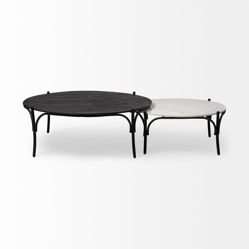 Mercana - Etienne 36" Round White Marble Top Black Metal Base Coffee Table - 68507-AB_CLOSEOUT view 6