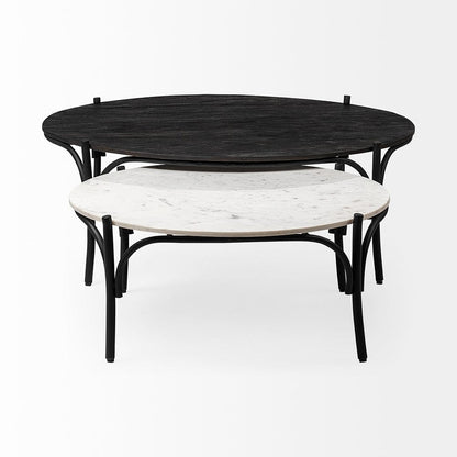 Mercana - Etienne 36" Round White Marble Top Black Metal Base Coffee Table - 68507-AB_CLOSEOUT view 7