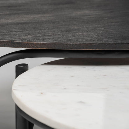 Mercana - Etienne 36" Round White Marble Top Black Metal Base Coffee Table - 68507-AB_CLOSEOUT view 10