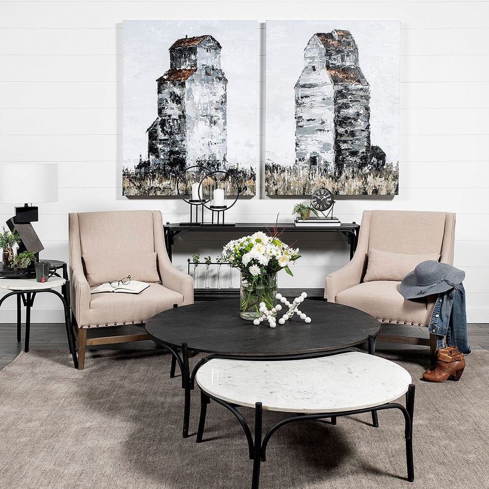 Mercana - Etienne 36" Round White Marble Top Black Metal Base Coffee Table - 68507-AB_CLOSEOUT view 11