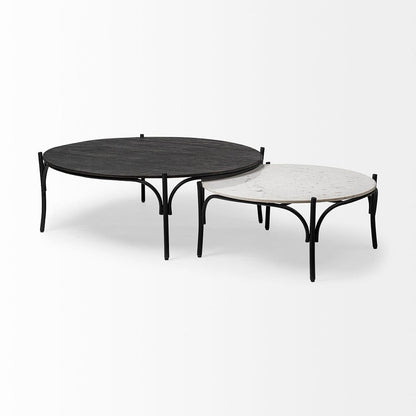 Mercana - Etienne 36" Round White Marble Top Black Metal Base Coffee Table - 68507-AB_CLOSEOUT view 12