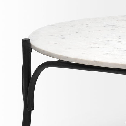 Mercana - Etienne 36" Round White Marble Top Black Metal Base Coffee Table - 68507-AB_CLOSEOUT view 13