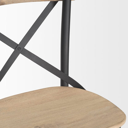 Mercana - Etienne Light Brown Wood w/ Iron Metal Counter Stool - 70589_CLOSEOUT view 8