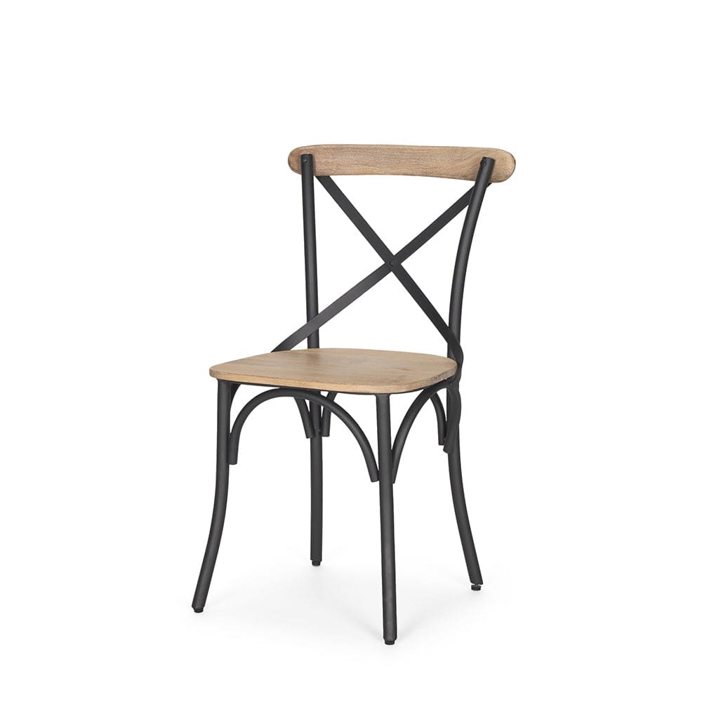 Mercana - Etienne Light Brown Wood w/ Iron Metal Dining Chair (Set of 2) - 70588_CLOSEOUT view 1