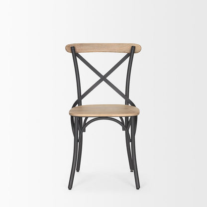 Mercana - Etienne Light Brown Wood w/ Iron Metal Dining Chair (Set of 2) - 70588_CLOSEOUT view 2