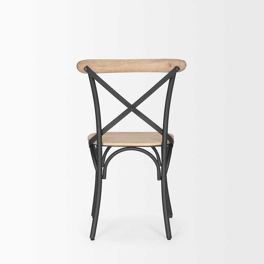 Mercana - Etienne Light Brown Wood w/ Iron Metal Dining Chair (Set of 2) - 70588_CLOSEOUT view 4