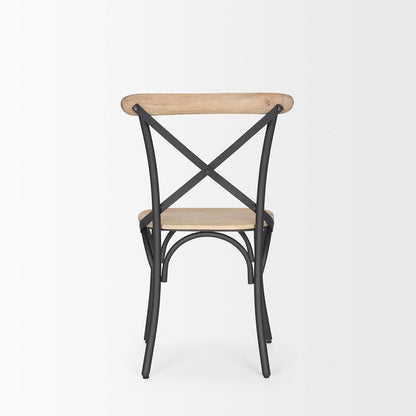 Mercana - Etienne Light Brown Wood w/ Iron Metal Dining Chair (Set of 2) - 70588_CLOSEOUT view 4