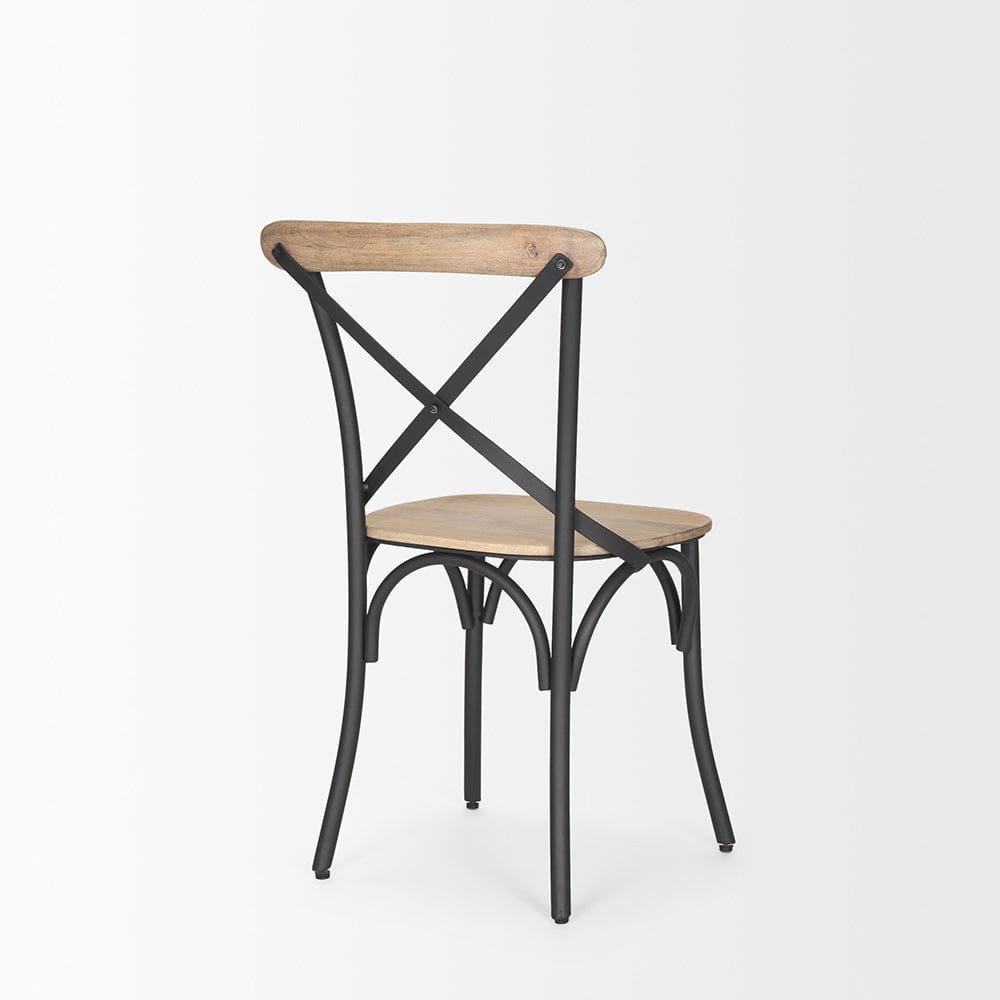 Mercana - Etienne Light Brown Wood w/ Iron Metal Dining Chair (Set of 2) - 70588_CLOSEOUT view 5