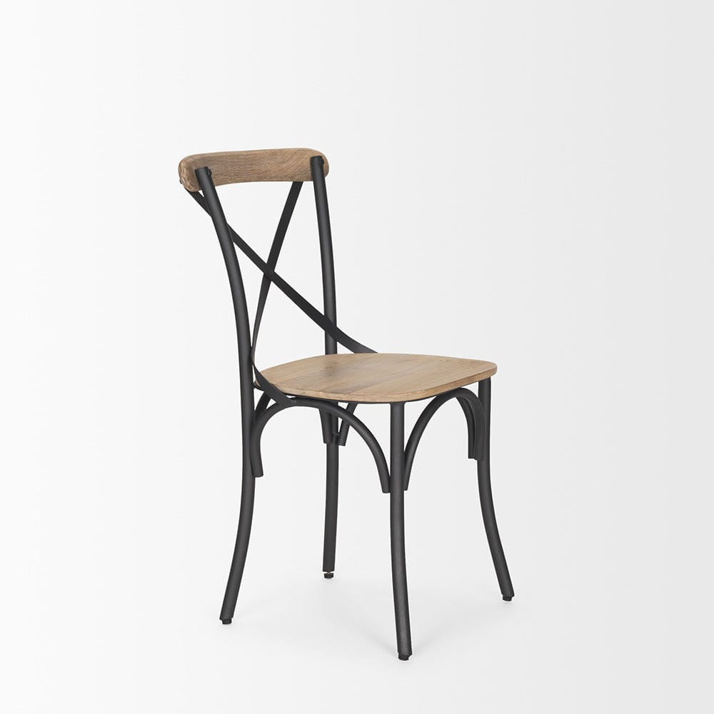 Mercana - Etienne Light Brown Wood w/ Iron Metal Dining Chair (Set of 2) - 70588_CLOSEOUT view 6