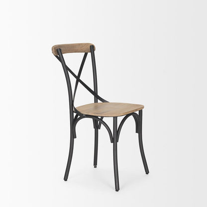 Mercana - Etienne Light Brown Wood w/ Iron Metal Dining Chair (Set of 2) - 70588_CLOSEOUT view 6