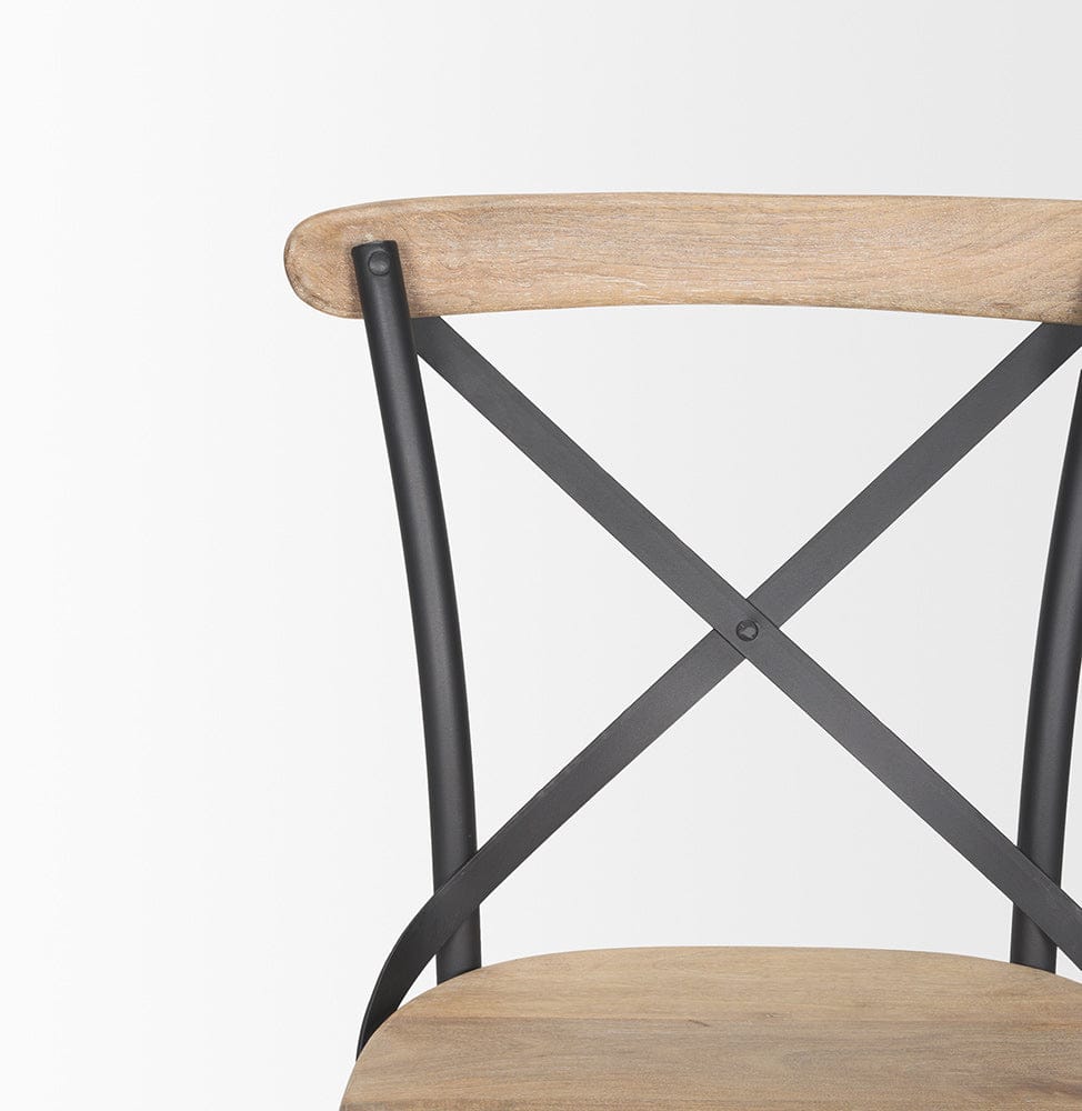 Mercana - Etienne Light Brown Wood w/ Iron Metal Dining Chair (Set of 2) - 70588_CLOSEOUT view 7