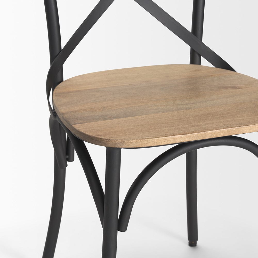 Mercana - Etienne Light Brown Wood w/ Iron Metal Dining Chair (Set of 2) - 70588_CLOSEOUT view 9