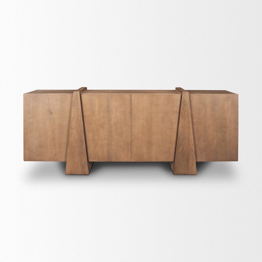 Mercana - Eula Medium Brown Wood 4-Door Sideboard - 70628 view 3