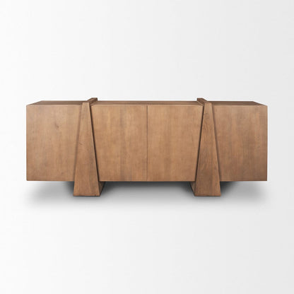 Mercana - Eula Medium Brown Wood 4-Door Sideboard - 70628 view 3