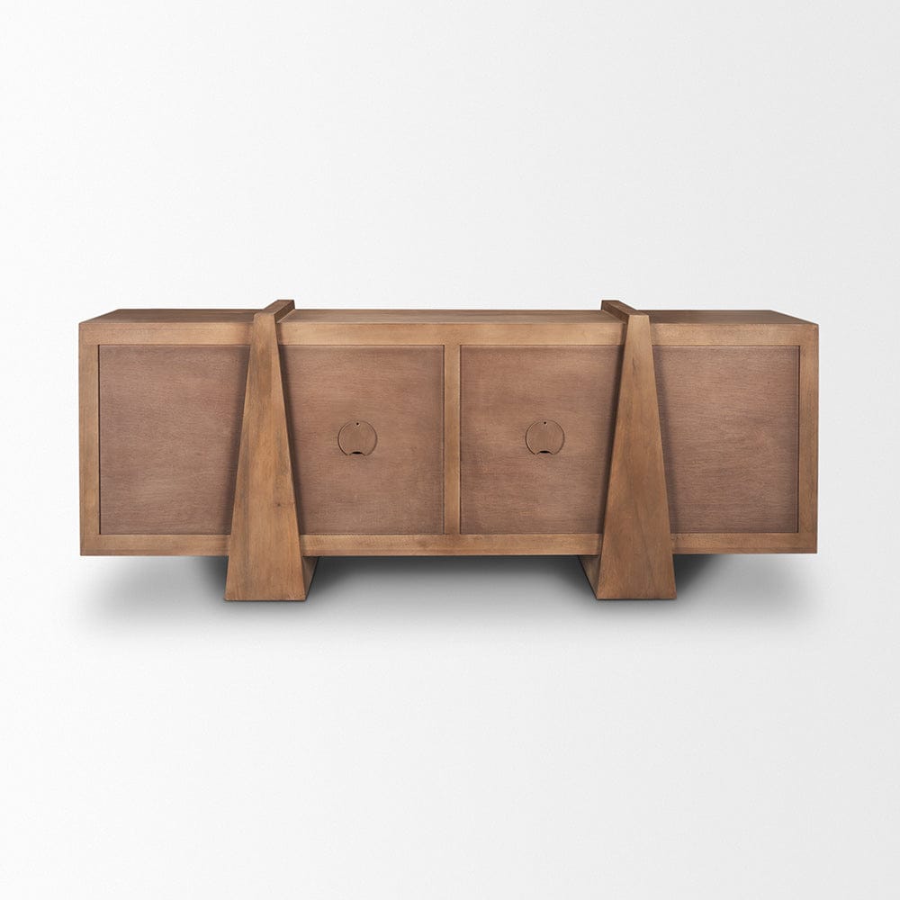 Mercana - Eula Medium Brown Wood 4-Door Sideboard - 70628 view 5