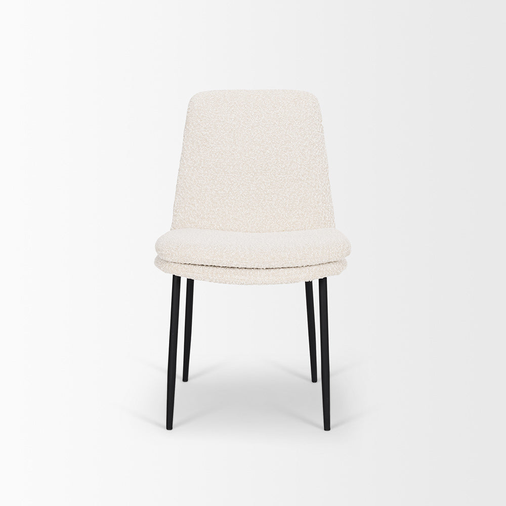 Mercana - Eve Dining Chair w/ Cream Boucle Fabric & Matte Black Metal (Set of 2) - 70261 view 2