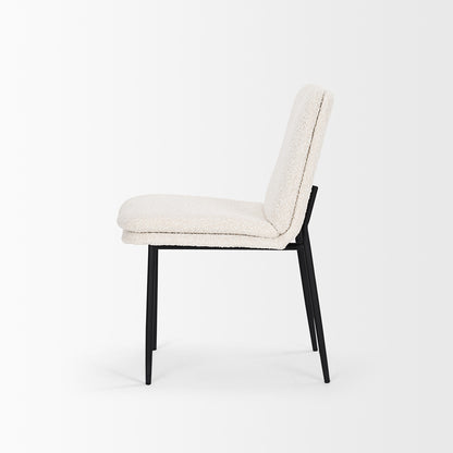 Mercana - Eve Dining Chair w/ Cream Boucle Fabric & Matte Black Metal (Set of 2) - 70261 view 3