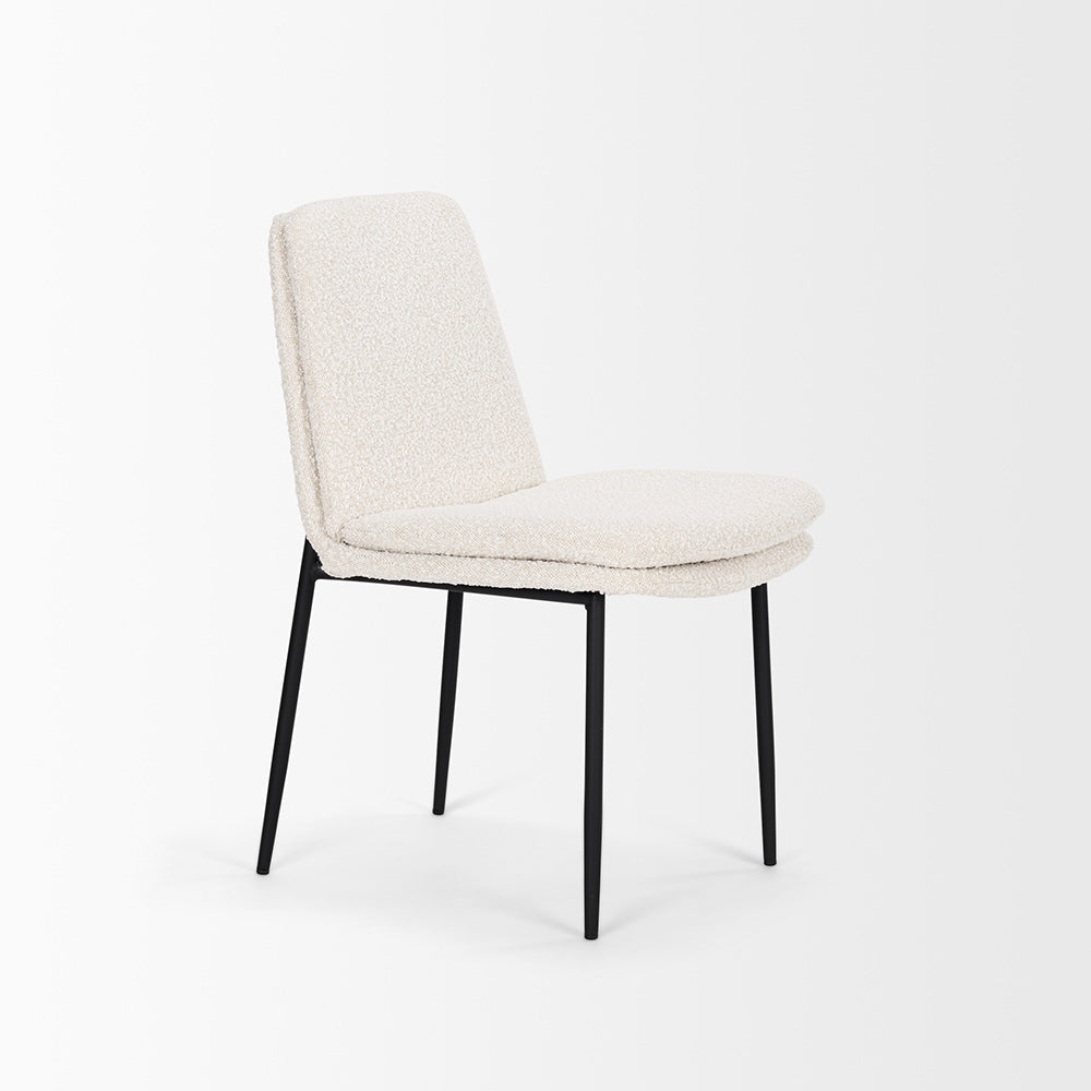 Mercana - Eve Dining Chair w/ Cream Boucle Fabric & Matte Black Metal (Set of 2) - 70261 view 6
