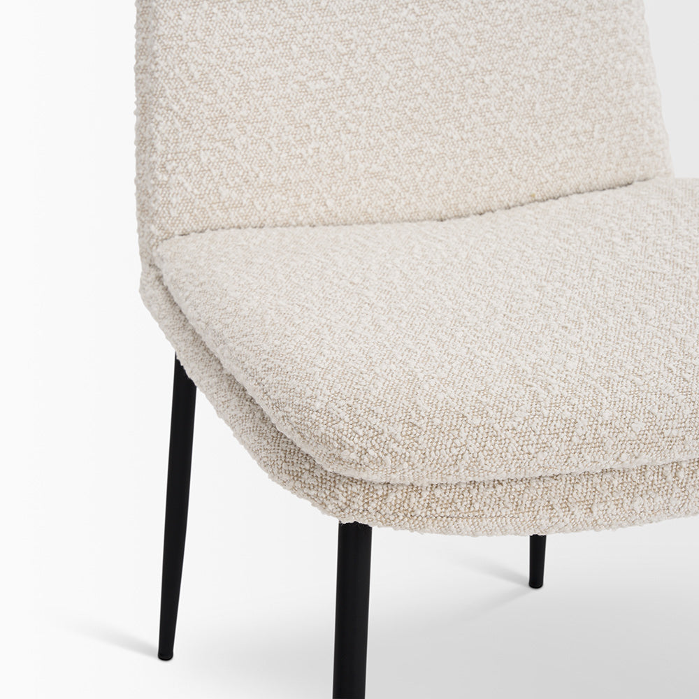 Mercana - Eve Dining Chair w/ Cream Boucle Fabric & Matte Black Metal (Set of 2) - 70261 view 8