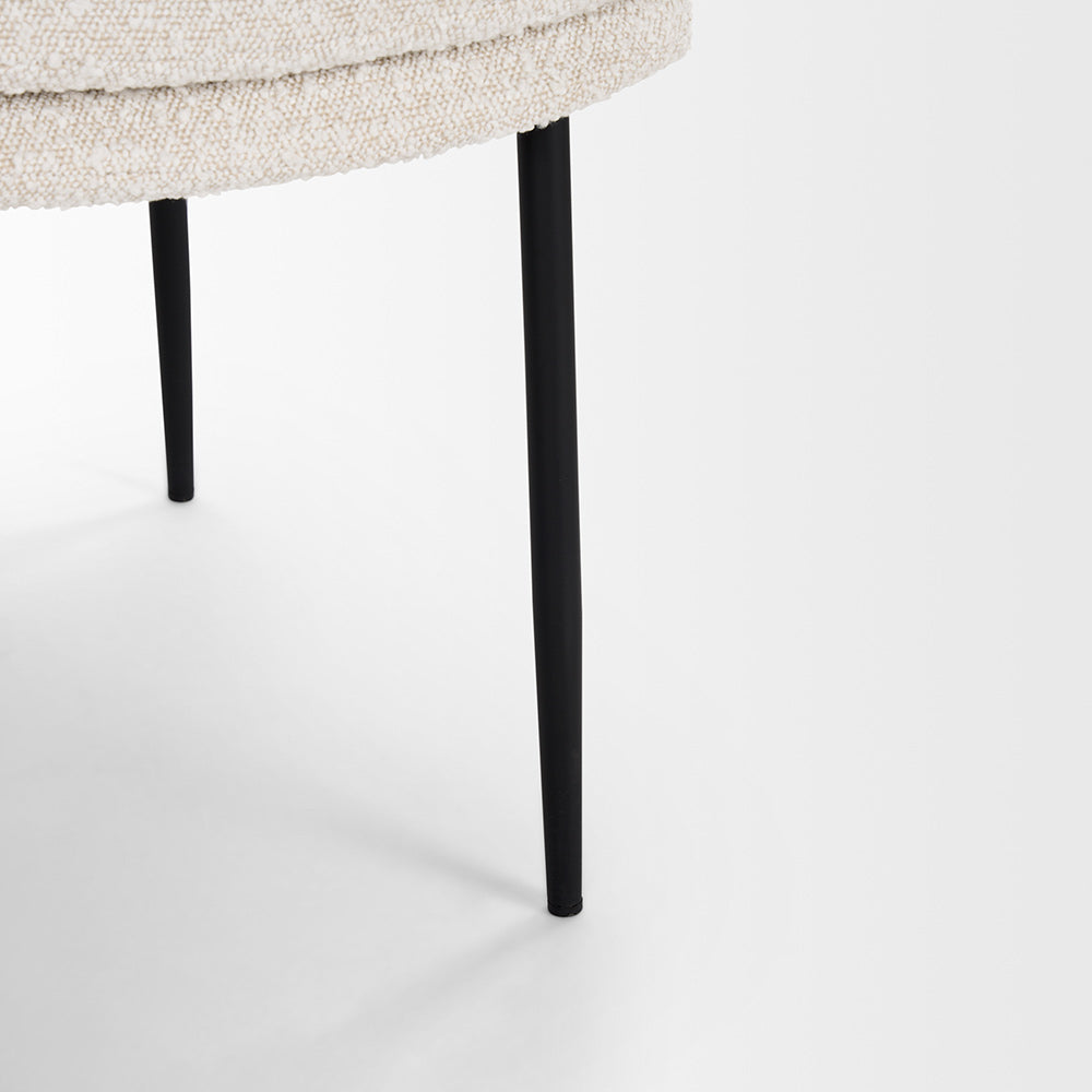 Mercana - Eve Dining Chair w/ Cream Boucle Fabric & Matte Black Metal (Set of 2) - 70261 view 9
