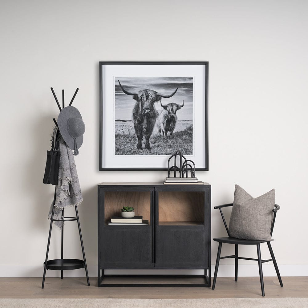 Mercana - Everett Matte Black Metal w/ Two Metal Shelves Coat Rack - 70522 view 7