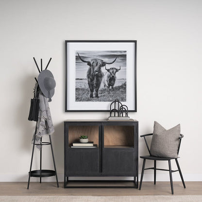Mercana - Everett Matte Black Metal w/ Two Metal Shelves Coat Rack - 70522 view 7