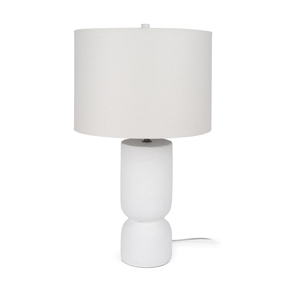 Mercana - Everly 15.0L x 15.0W x 27.5H White Cement W/Beige Shade Table Lamp - 69707 view 1