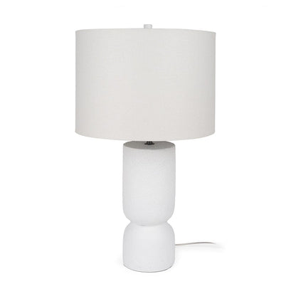 Mercana - Everly 15.0L x 15.0W x 27.5H White Cement W/Beige Shade Table Lamp - 69707 view 1
