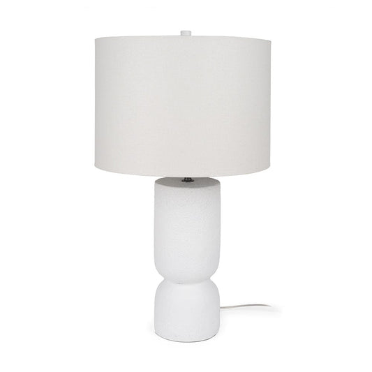 Mercana - Everly 15.0L x 15.0W x 27.5H White Cement W/Beige Shade Table Lamp - 69707 view 1