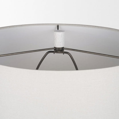 Mercana - Everly 15.0L x 15.0W x 27.5H White Cement W/Beige Shade Table Lamp - 69707 view 5