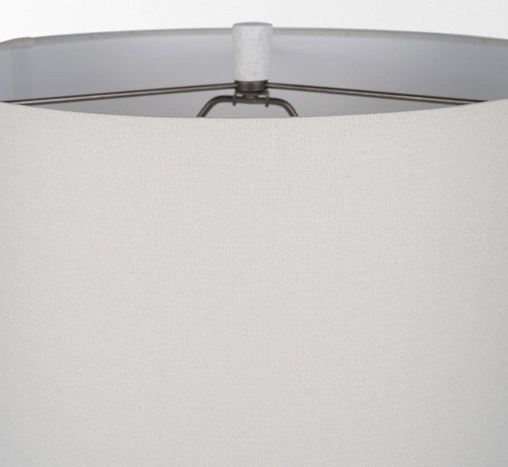 Mercana - Everly 15.0L x 15.0W x 27.5H White Cement W/Beige Shade Table Lamp - 69707 view 6