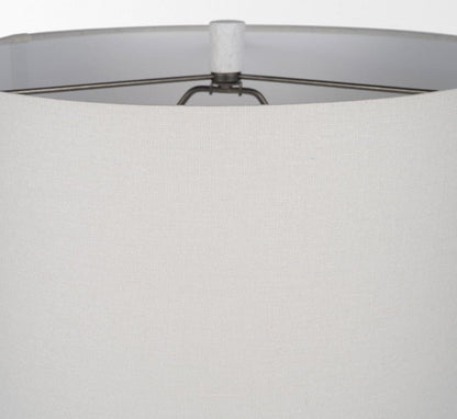 Mercana - Everly 15.0L x 15.0W x 27.5H White Cement W/Beige Shade Table Lamp - 69707 view 6