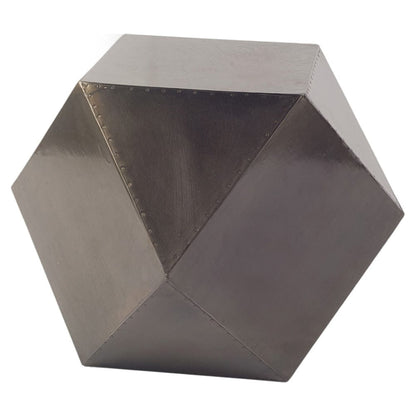 Mercana - Exagoni 23.5" x 21" Black Iron Plated Nail Head Detail Hexagonal End/Side Table - 67521_CLOSEOUT view 1