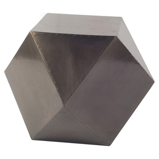 Mercana - Exagoni 23.5" x 21" Black Iron Plated Nail Head Detail Hexagonal End/Side Table - 67521_CLOSEOUT view 1