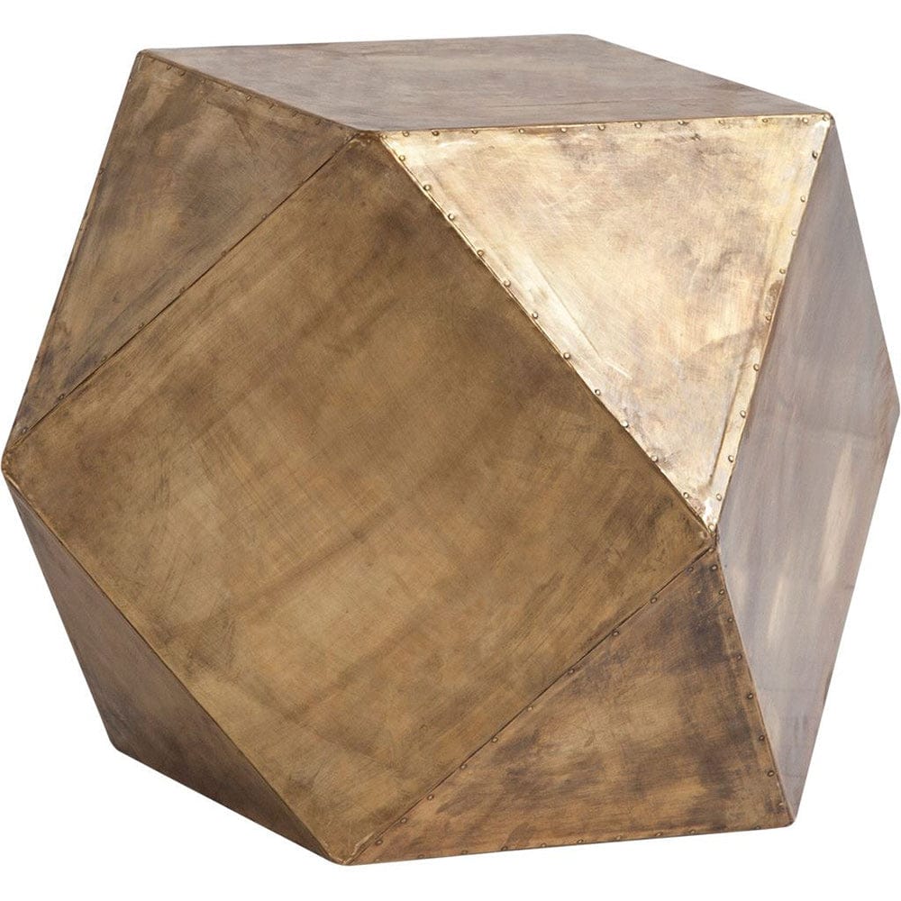 Mercana - Exagoni 26" x 18.5" Hexagonal Brass Plated Hexagonal End/Side Table - 50252 view 1