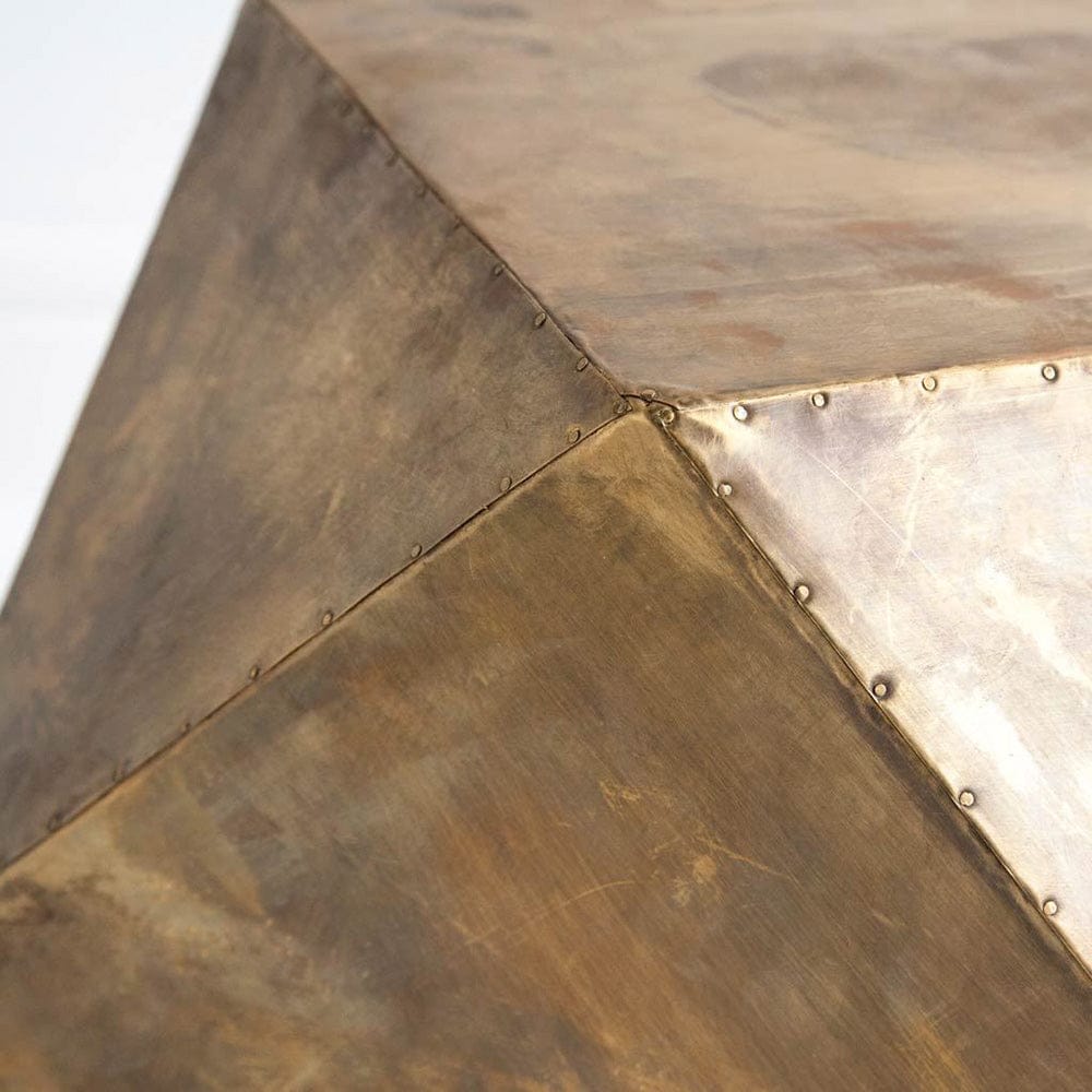 Mercana - Exagoni 26" x 18.5" Hexagonal Brass Plated Hexagonal End/Side Table - 50252 view 2