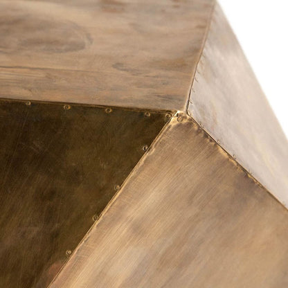 Mercana - Exagoni 26" x 18.5" Hexagonal Brass Plated Hexagonal End/Side Table - 50252 view 3
