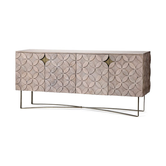 Mercana - Excelsior I 72x18.3 Solid Wood Gold Metal Base 4 Cabinet Door SideBoard - 68222 view 1