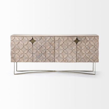 Mercana - Excelsior I 72x18.3 Solid Wood Gold Metal Base 4 Cabinet Door SideBoard - 68222 view 6
