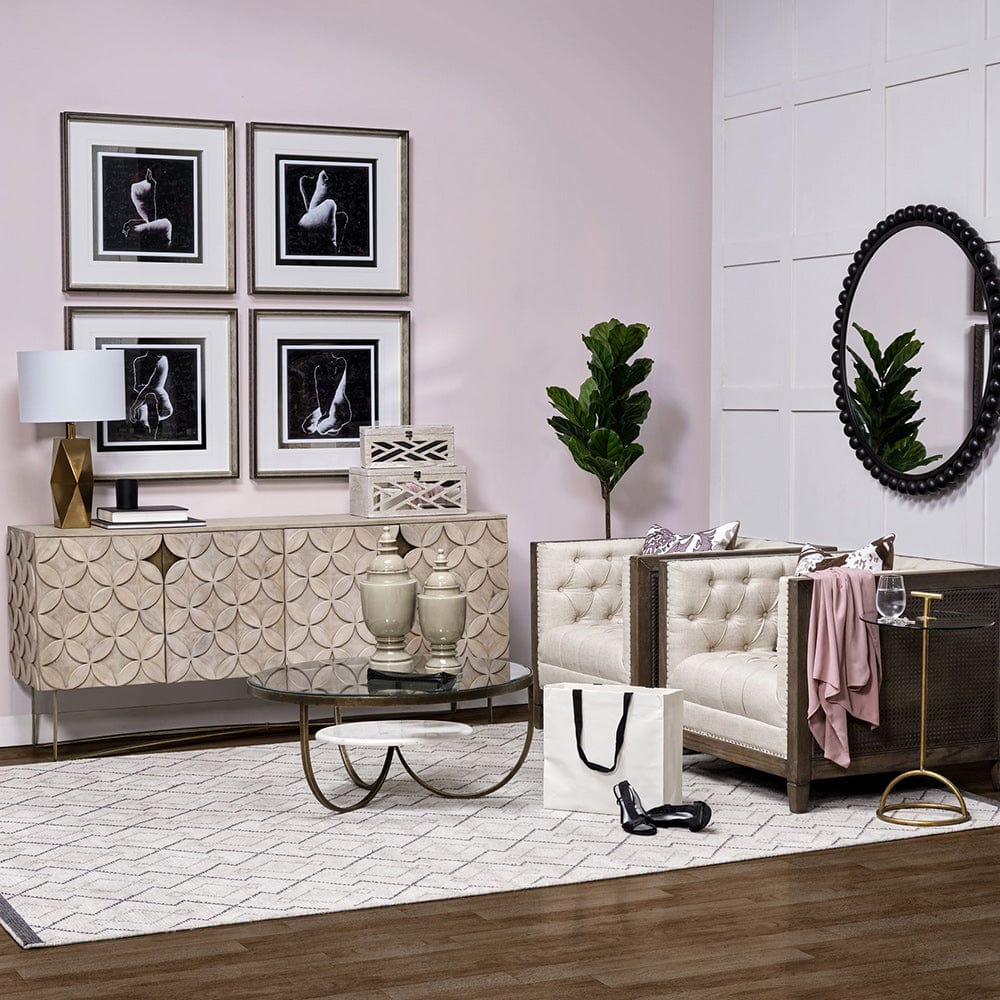 Mercana - Excelsior I 72x18.3 Solid Wood Gold Metal Base 4 Cabinet Door SideBoard - 68222 view 8