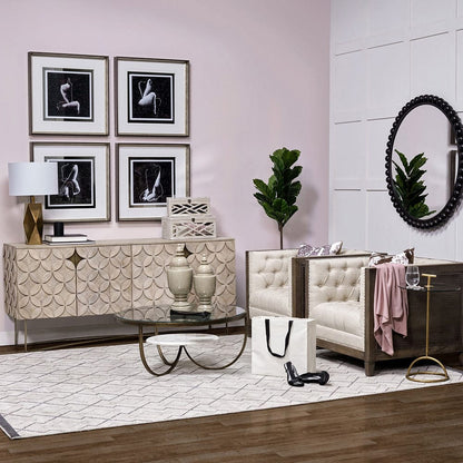 Mercana - Excelsior I 72x18.3 Solid Wood Gold Metal Base 4 Cabinet Door SideBoard - 68222 view 8
