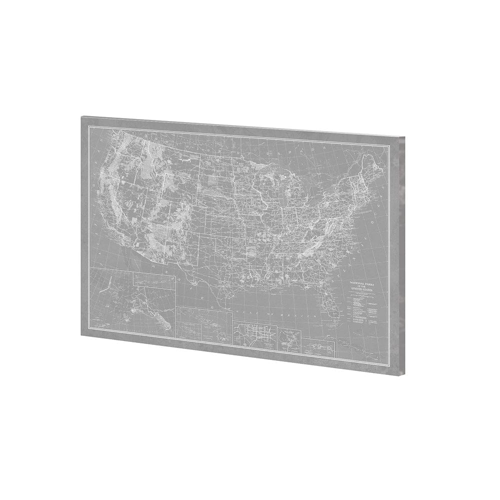 Mercana - Explorer - USA Map - Graphite by Vintage Collection a Hand Embellished Textured Canvas - 100904-S view 1