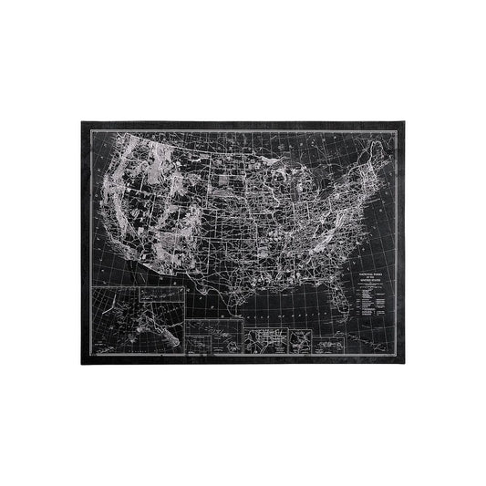 Mercana - Explorer USA Map Noir by Vintage Collection a Hand Embellished Textured Canvas - 101572-S view 1