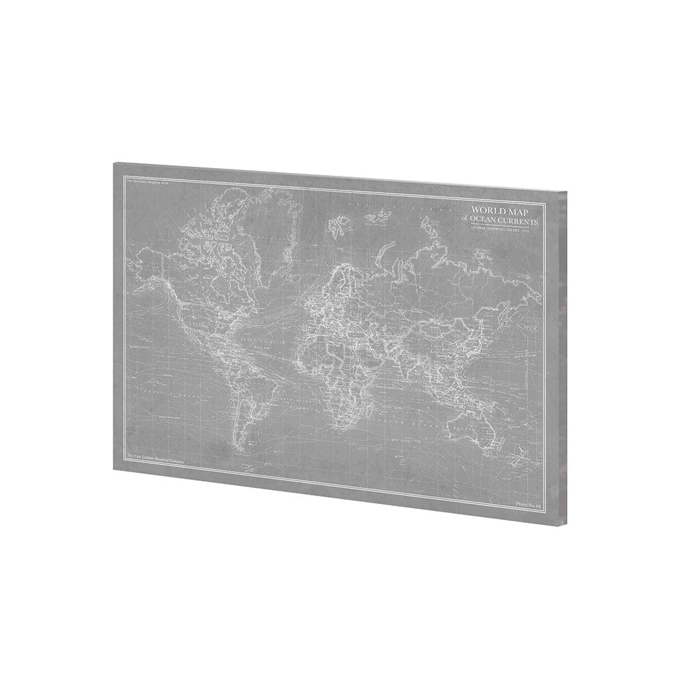Mercana - Explorer - World Map - Graphite by Vintage Collection a Hand Embellished Textured Canvas - 100905-S view 1