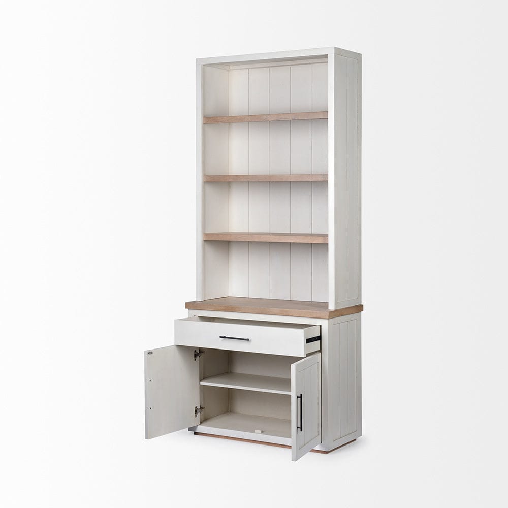 Mercana - Fairview I White and Medium Brown Wood Three Shelf Shelving Unit - 68478-AB view 2