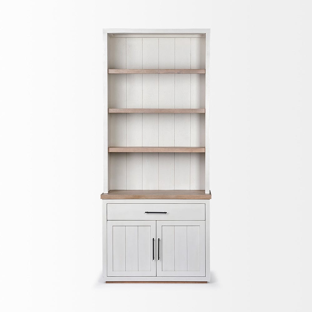 Mercana - Fairview I White and Medium Brown Wood Three Shelf Shelving Unit - 68478-AB view 6
