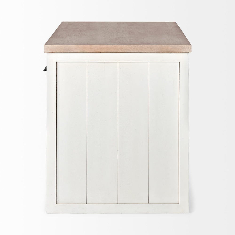 Mercana - Fairview II White and Brown Two-Tone Stain Solid Wood Kitchen Island - 68479 view 5