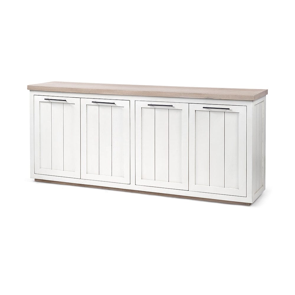 Mercana - Fairview III Solid Wood Brown Top & White Frame 4 Cabinet Door Sideboard - 68480 view 1