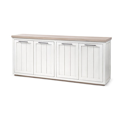 Mercana - Fairview III Solid Wood Brown Top & White Frame 4 Cabinet Door Sideboard - 68480 view 1